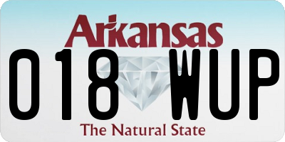 AR license plate 018WUP