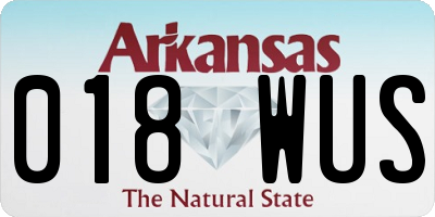 AR license plate 018WUS