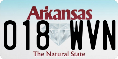 AR license plate 018WVN