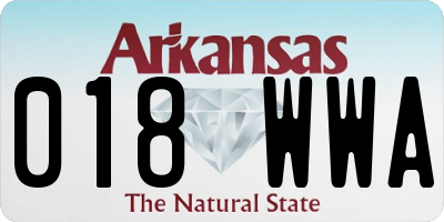 AR license plate 018WWA