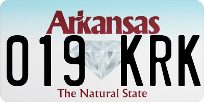 AR license plate 019KRK