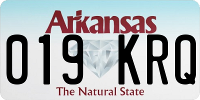 AR license plate 019KRQ