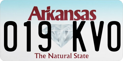 AR license plate 019KVO