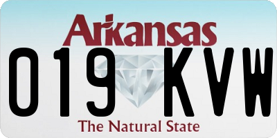 AR license plate 019KVW