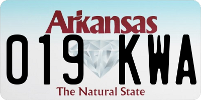 AR license plate 019KWA