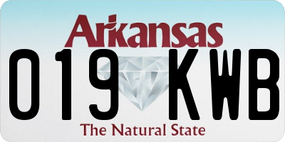 AR license plate 019KWB
