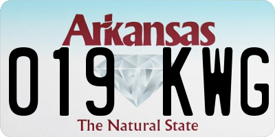 AR license plate 019KWG