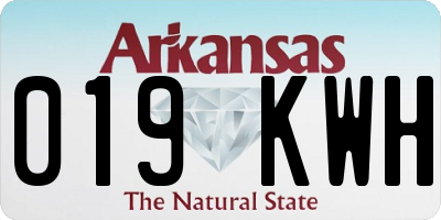 AR license plate 019KWH