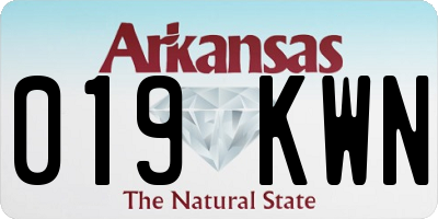 AR license plate 019KWN