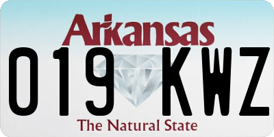 AR license plate 019KWZ