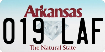 AR license plate 019LAF