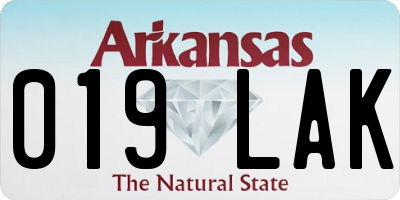 AR license plate 019LAK