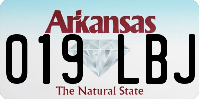 AR license plate 019LBJ