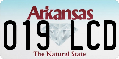AR license plate 019LCD