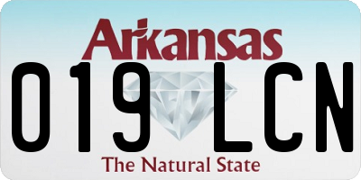 AR license plate 019LCN