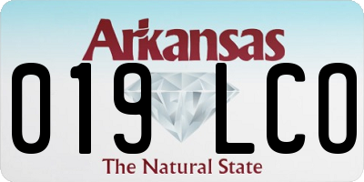 AR license plate 019LCO