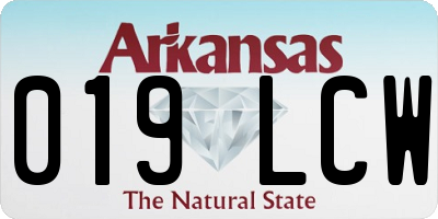AR license plate 019LCW