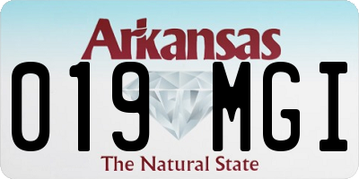 AR license plate 019MGI