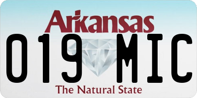 AR license plate 019MIC