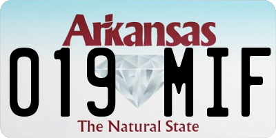 AR license plate 019MIF