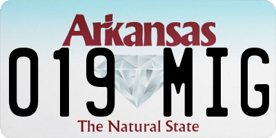 AR license plate 019MIG