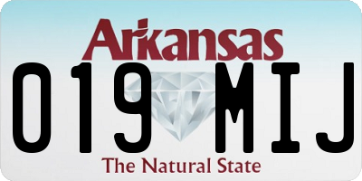 AR license plate 019MIJ