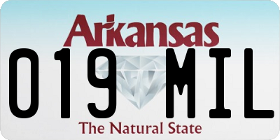 AR license plate 019MIL