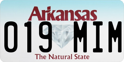 AR license plate 019MIM