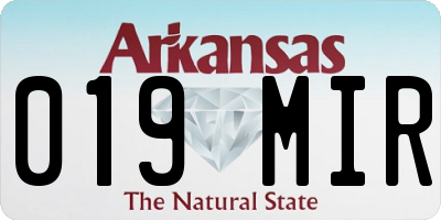 AR license plate 019MIR