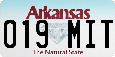 AR license plate 019MIT