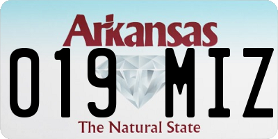 AR license plate 019MIZ