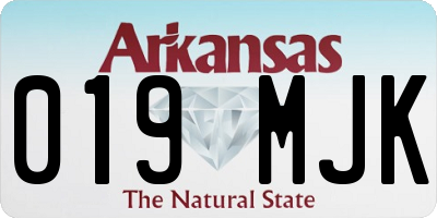 AR license plate 019MJK
