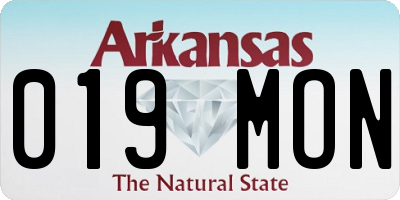 AR license plate 019MON