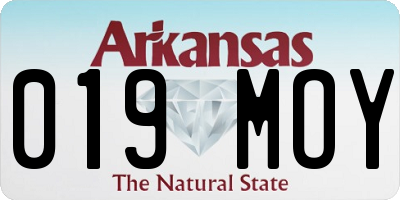 AR license plate 019MOY