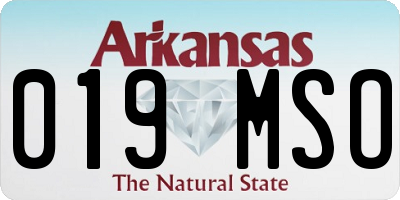 AR license plate 019MSO