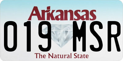 AR license plate 019MSR
