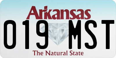AR license plate 019MST