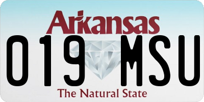 AR license plate 019MSU
