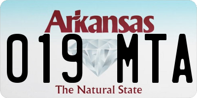 AR license plate 019MTA