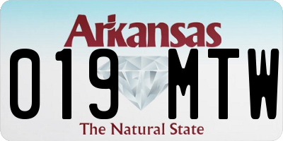 AR license plate 019MTW