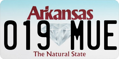 AR license plate 019MUE