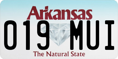 AR license plate 019MUI