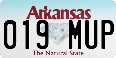 AR license plate 019MUP