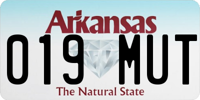 AR license plate 019MUT