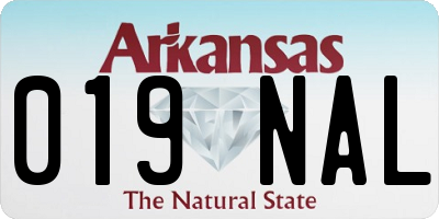 AR license plate 019NAL