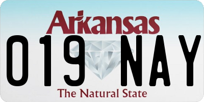 AR license plate 019NAY