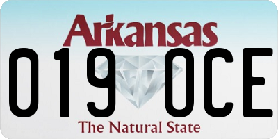 AR license plate 019OCE