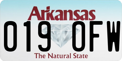 AR license plate 019OFW
