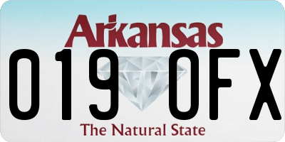AR license plate 019OFX