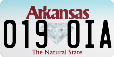 AR license plate 019OIA